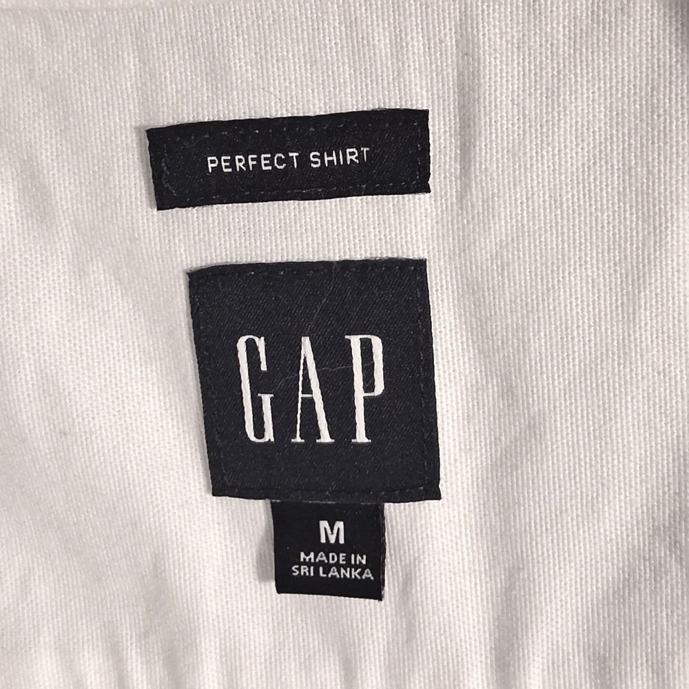GAP Perfect Shirt M Optic White Button Down Long Sleeve Stretch Womens - Picture 8 of 12